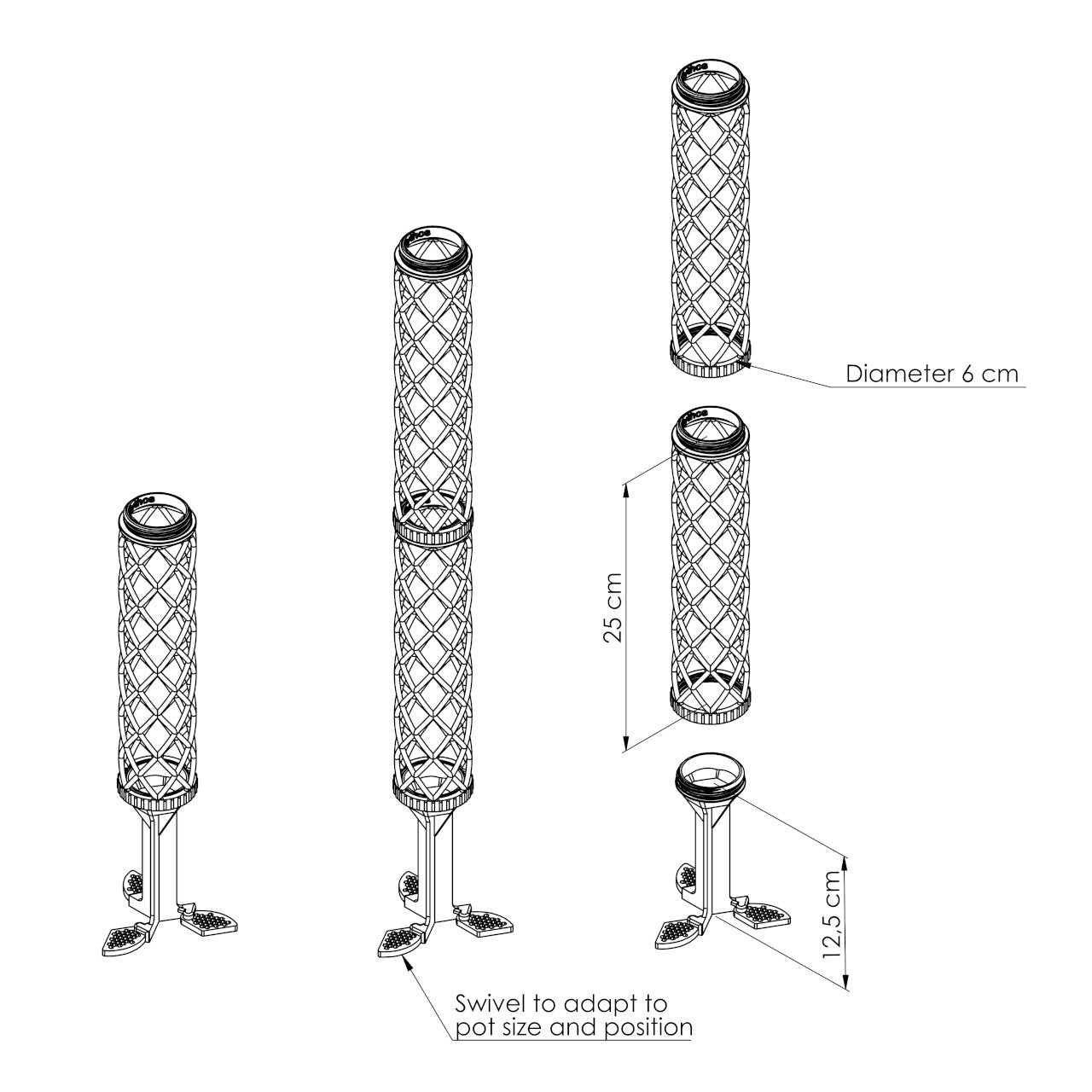 Quality 3D Printed XL Moss Pole Kit - Large Diameter - Modular Design –  Mythos3Design